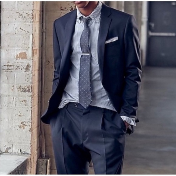 Hickey Freeman Other - Loro Piana Hickey Freeman Sport Coat Blazer Jacket Wool Stripe Navy Classic 39 R